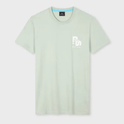 Ps By Paul Smith Washed Green Slim-fit Tilt Zebra Logo T-shirt