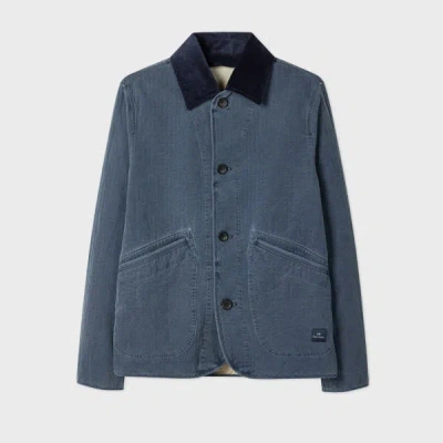 Ps By Paul Smith Washed Indigo Self-quilted Cotton Jacket Blue