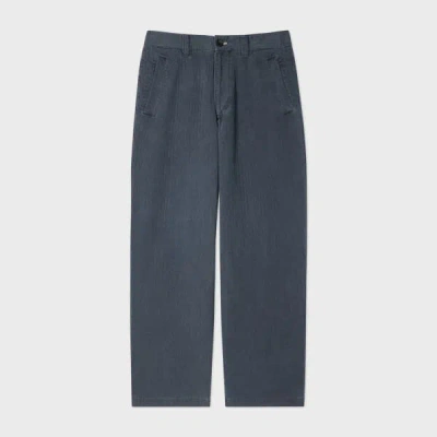 Ps By Paul Smith Washed Indigo Self-quilted Cotton Trousers Blue