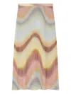 Ps By Paul Smith Wave-pattern Midi Skirt In Multi