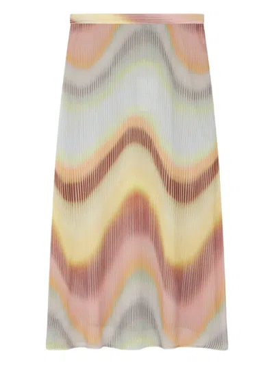 PS BY PAUL SMITH WAVE-PATTERN MIDI SKIRT