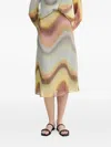 Ps By Paul Smith Wave-print Midi Skirt In Multi