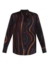 Ps By Paul Smith Wave-print Shirt In Black