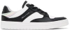 PS BY PAUL SMITH WHITE & BLACK LEATHER LISTON SNEAKERS