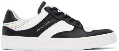 Ps By Paul Smith Black And White Leather 'liston' Trainers In 01