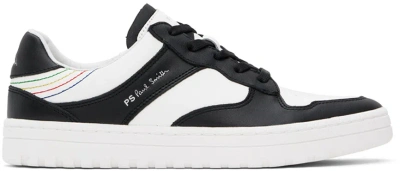 Ps By Paul Smith Black And White Leather 'liston' Sneakers