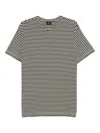 Ps By Paul Smith White And Black Stripes Cotton T-shirt In White