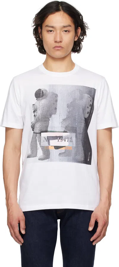 Ps By Paul Smith Ps Paul Smith Ps Austronaut Cotton T-shirt In White