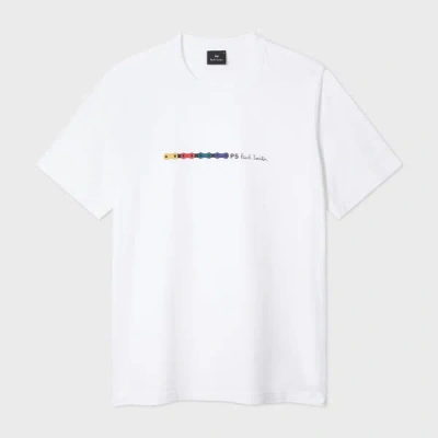 Ps By Paul Smith White 'bike Chain' Print T-shirt