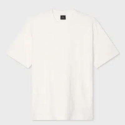 Ps By Paul Smith Happy Logo-embroidered Side-slit T-shirt In White