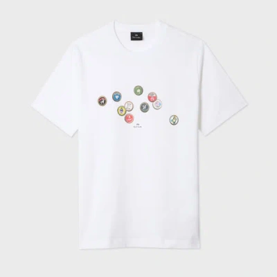 Ps By Paul Smith Bottle-cap-print T-shirt In White