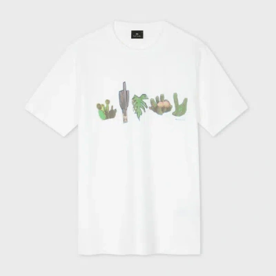 Ps By Paul Smith Desert Print Logo T-shirt In White