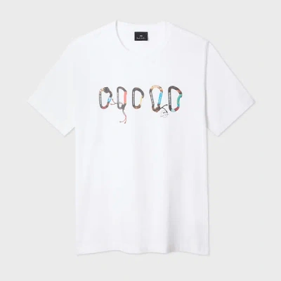 Ps By Paul Smith White 'carabiner' Print T-shirt