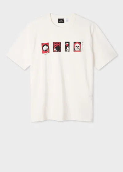 Ps By Paul Smith White 'cards' Print T-shirt