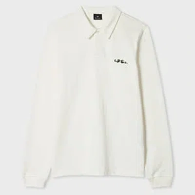 Ps By Paul Smith White Cotton Logo Long-sleeve Rugby Shirt
