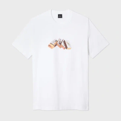 Ps By Paul Smith White Cotton 'matchboxes' Print T-shirt