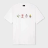 Ps By Paul Smith White Cotton 'monkey' Print T-shirt In White