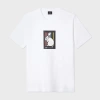 Ps By Paul Smith White Cotton 'rabbit Stripe' Print T-shirt In White