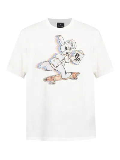 Ps By Paul Smith White Crewneck Graphic T-shirt