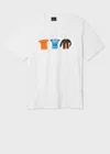 Ps By Paul Smith White 'cycle Jerseys' Print T-shirt In Gray