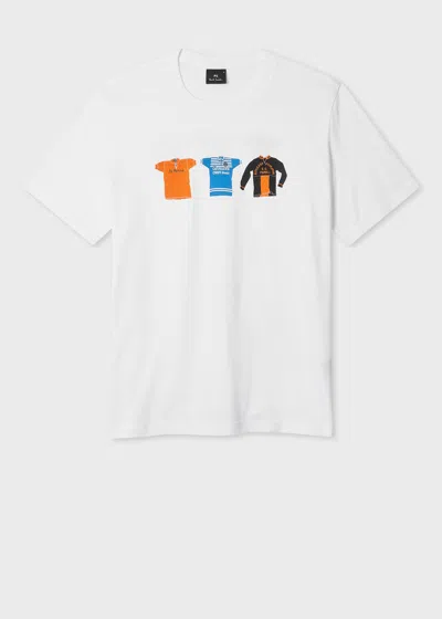 Ps By Paul Smith White 'cycle Jerseys' Print T-shirt