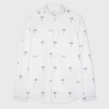 Ps By Paul Smith White 'dream Palm Tree' Print Shirt In White