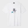Ps By Paul Smith White 'fishing Chair' Print T-shirt In Gray
