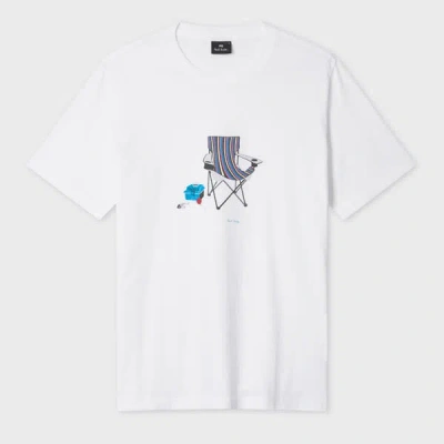 Ps By Paul Smith White 'fishing Chair' Print T-shirt