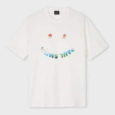 PS BY PAUL SMITH WHITE 'HAPPY GRADIENT' PRINT T-SHIRT