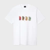 Ps By Paul Smith White 'lucky Cats' Print T-shirt In White