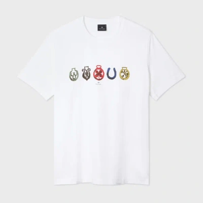 Ps By Paul Smith White 'lucky Charm' Print T-shirt