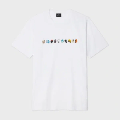 Ps By Paul Smith White 'mini Skulls' Print T-shirt