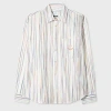 Ps By Paul Smith White Organic Cotton 'happy' Stripe Shirt In White