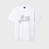 Ps By Paul Smith White Organic Cotton 'ps' Spiral Print T-shirt In White