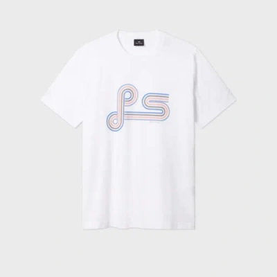 Ps By Paul Smith White Organic Cotton 'ps' Spiral Print T-shirt