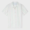 Ps By Paul Smith White Oxford Cotton Stripe Short-sleeve Shirt Multicolour In Multicolour