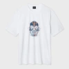 Ps By Paul Smith White 'painted Skull' Print T-shirt