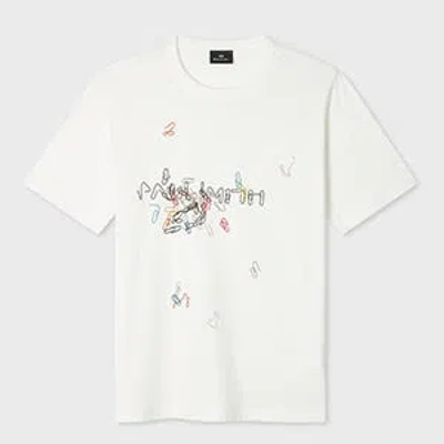 Ps By Paul Smith Ps Paul Smith Paperclip Print T-shirt In White