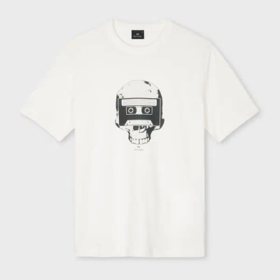 Ps By Paul Smith "tape Skull" T-shirt In White