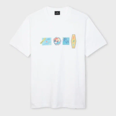 Ps By Paul Smith White 'stickers' Print T-shirt