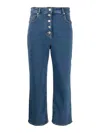 Ps By Paul Smith Cropped Wide-leg Jeans In Blue