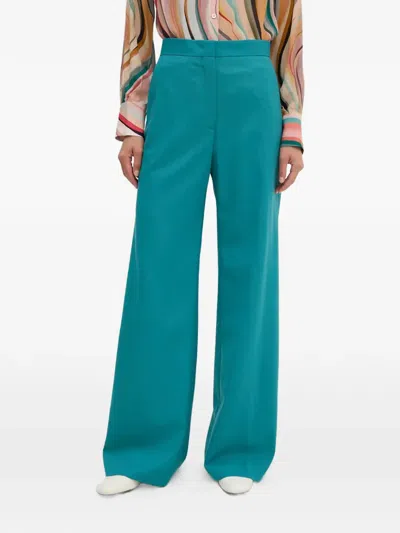Ps By Paul Smith Wide-leg Trousers In Blue