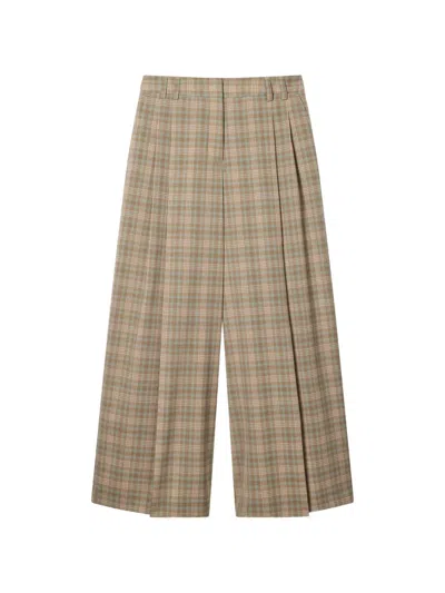 Ps By Paul Smith Wide-leg Cropped Trousers In Neutral
