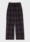 PS BY PAUL SMITH WOMEN'S BLACK BONDED TARTAN TROUSERS