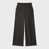 Ps By Paul Smith Women's Black Flecked Check Wide-leg Trousers In Black