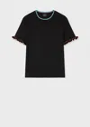Ps By Paul Smith Women's Black Knitted Top With Frill Sleeves In Black