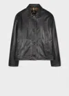 Ps By Paul Smith Women's Black Leather Contrast Stitch Jacket In Black