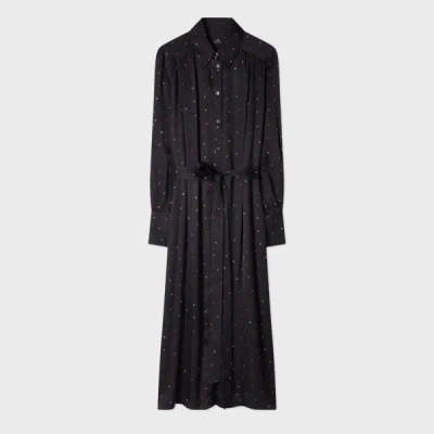 Ps By Paul Smith Women's Black 'ps' Letters Viscose Shirt Dress