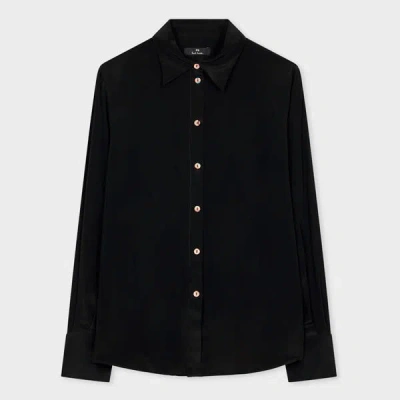 PS BY PAUL SMITH WOMEN'S BLACK SILK-BLEND BLOUSE