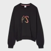 Ps By Paul Smith Women's Black Cotton 'swirl' Logo Sweatshirt In Black